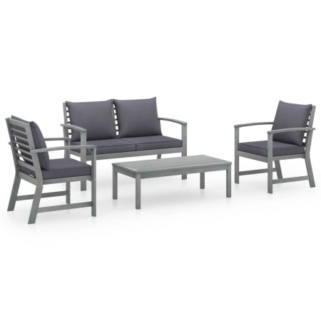 4-teiliges Gartenmöbel-Set und Kissen aus massivem Akazienholz von vidaXL, Gartensets - Ref: Foro24-311825, Preis: 333,42 €, ...