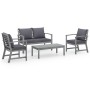 4-teiliges Gartenmöbel-Set und Kissen aus massivem Akazienholz von vidaXL, Gartensets - Ref: Foro24-311825, Preis: 333,42 €, ...