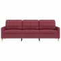 Sofá de 3 plazas de tela rojo tinto 210 cm by , Sofas - Ref: Foro24-4007420, Price: 329,56 €, Discount: %
