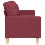 Sofá de 3 plazas de tela rojo tinto 210 cm by , Sofas - Ref: Foro24-4007420, Price: 329,56 €, Discount: %