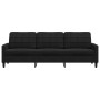 Dreisitzer-Sofa aus schwarzem Samt, 210 cm von , Sofas - Ref: Foro24-4007649, Preis: 295,45 €, Rabatt: %