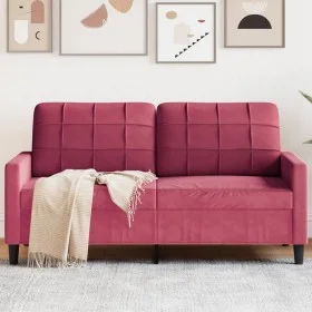 Zweiplätziges Samtsofa in Bordeauxrot, 140 cm. von , Sofas - Ref: Foro24-4007628, Preis: 196,67 €, Rabatt: %