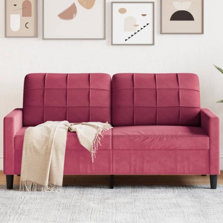 Sofá de 2 plazas de terciopelo rojo tinto 140 cm by , Sofas - Ref: Foro24-4007628, Price: 199,72 €, Discount: %
