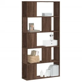 Librería de 5 niveles madera marrón roble 80,5x23,5x162,5 cm by , Bookcases and shelves - Ref: Foro24-852777, Price: 66,05 €,...