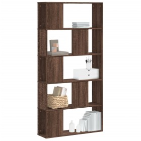 Librería de 5 niveles madera marrón roble 80,5x23,5x162,5 cm by , Bookcases and shelves - Ref: Foro24-852777, Price: 66,86 €,...