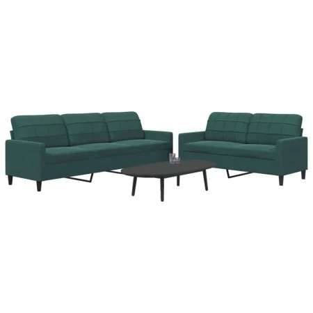 Juego de sofás con cojines 2 piezas terciopelo verde oscuro by , Sofas - Ref: Foro24-3278473, Price: 565,34 €, Discount: %