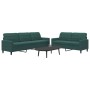 Juego de sofás con cojines 2 piezas terciopelo verde oscuro by , Sofas - Ref: Foro24-3278473, Price: 576,04 €, Discount: %