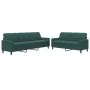 Juego de sofás con cojines 2 piezas terciopelo verde oscuro by , Sofas - Ref: Foro24-3278473, Price: 565,34 €, Discount: %