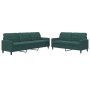 Juego de sofás con cojines 2 piezas terciopelo verde oscuro by , Sofas - Ref: Foro24-3278473, Price: 576,04 €, Discount: %