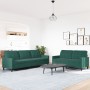 Juego de sofás con cojines 2 piezas terciopelo verde oscuro by , Sofas - Ref: Foro24-3278473, Price: 576,04 €, Discount: %