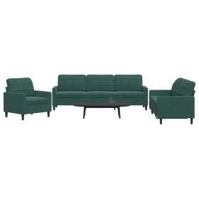 Juego de sofás con cojines 3 piezas terciopelo verde oscuro by , Sofas - Ref: Foro24-3278433, Price: 725,43 €, Discount: %