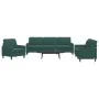 Juego de sofás con cojines 3 piezas terciopelo verde oscuro by , Sofas - Ref: Foro24-3278433, Price: 725,43 €, Discount: %