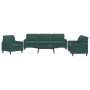 Juego de sofás con cojines 3 piezas terciopelo verde oscuro by , Sofas - Ref: Foro24-3278433, Price: 739,04 €, Discount: %