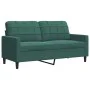 Juego de sofás con cojines 3 piezas terciopelo verde oscuro by , Sofas - Ref: Foro24-3278433, Price: 725,43 €, Discount: %