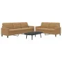 Juego de sofás con cojines 2 piezas terciopelo marrón by , Sofas - Ref: Foro24-3278478, Price: 515,35 €, Discount: %