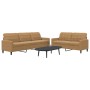Juego de sofás con cojines 2 piezas terciopelo marrón by , Sofas - Ref: Foro24-3278478, Price: 524,32 €, Discount: %