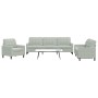 Juego de sofás con cojines 3 piezas terciopelo gris claro by , Sofas - Ref: Foro24-3278431, Price: 592,78 €, Discount: %