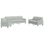 Dreiteiliges Sofaset mit Kissen aus hellgrauem Samt. von , Sofas - Ref: Foro24-3278431, Preis: 604,81 €, Rabatt: %