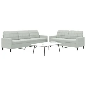 Juego de sofás con cojines 2 piezas terciopelo gris claro by , Sofas - Ref: Foro24-3278471, Price: 472,03 €, Discount: %