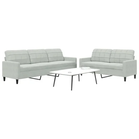 Juego de sofás con cojines 2 piezas terciopelo gris claro by , Sofas - Ref: Foro24-3278471, Price: 472,03 €, Discount: %