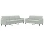 Juego de sofás con cojines 2 piezas terciopelo gris claro by , Sofas - Ref: Foro24-3278471, Price: 472,03 €, Discount: %