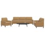 Sofagarnitur mit 3-teiligen braunen Samtkissen von , Sofas - Ref: Foro24-3278438, Preis: 673,05 €, Rabatt: %