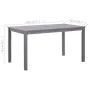 Gartentisch aus massivem Akazienholz grau gewaschen 140x80x74 cm von vidaXL, Gartentische - Ref: Foro24-311849, Preis: 199,31...