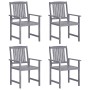 Gartenstühle 4 Einheiten massives Akazienholz grau von vidaXL, Gartenstühle - Ref: Foro24-311875, Preis: 245,13 €, Rabatt: %