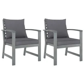 Garden chairs cushions 2 pcs dark gray solid acacia wood by vidaXL, Garden chairs - Ref: Foro24-311827, Price: 159,55 €, Disc...