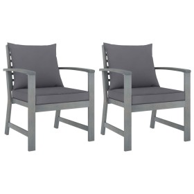 Gartenstuhlkissen 2 Stück dunkelgraues massives Akazienholz von vidaXL, Gartenstühle - Ref: Foro24-311827, Preis: 160,97 €, R...