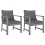 Gartenstuhlkissen 2 Stück dunkelgraues massives Akazienholz von vidaXL, Gartenstühle - Ref: Foro24-311827, Preis: 159,55 €, R...