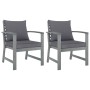 Gartenstuhlkissen 2 Stück dunkelgraues massives Akazienholz von vidaXL, Gartenstühle - Ref: Foro24-311827, Preis: 160,97 €, R...
