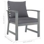 Gartenstuhlkissen 2 Stück dunkelgraues massives Akazienholz von vidaXL, Gartenstühle - Ref: Foro24-311827, Preis: 160,97 €, R...