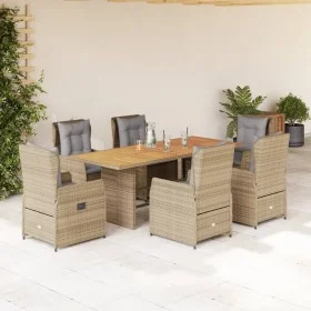 Set comedor de jardín 7 pzas con cojines ratán sintético beige by , Garden sets - Ref: Foro24-3262789, Price: 838,17 €, Disco...