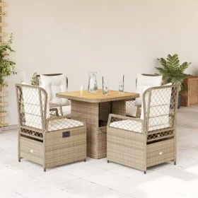 Set comedor de jardín 5 pzas con cojines ratán sintético beige by , Garden sets - Ref: Foro24-3262920, Price: 516,84 €, Disco...