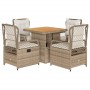 Set comedor de jardín 5 pzas con cojines ratán sintético beige by , Garden sets - Ref: Foro24-3262920, Price: 509,12 €, Disco...