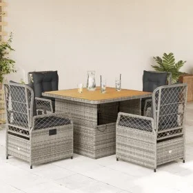 Set comedor de jardín 5 piezas con cojines ratán sintético gris by , Garden sets - Ref: Foro24-3262915, Price: 539,76 €, Disc...