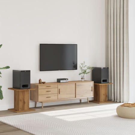 Soportes altavoces 2 uds madera roble artesano 30x30x40 cm de , Soportes para altavoces - Ref: Foro24-852653, Precio: 41,67 €