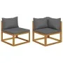 Juego de sofá 2 pzas con cojines gris oscuro madera de acacia by vidaXL, Modular outdoor sofas - Ref: Foro24-311856, Price: 2...