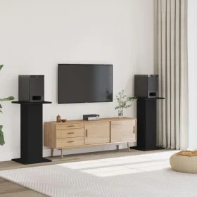 Soportes altavoces 2 uds madera ingeniería negro 30x30x80 cm by , Speaker stands - Ref: Foro24-852664, Price: 88,90 €, Discou...