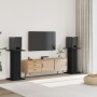Soportes altavoces 2 uds madera ingeniería negro 30x30x80 cm by , Speaker stands - Ref: Foro24-852664, Price: 90,87 €, Discou...