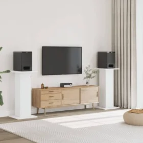 Soportes altavoces 2 uds madera ingeniería blanco 30x30x95 cm by , Speaker stands - Ref: Foro24-852672, Price: 91,75 €, Disco...