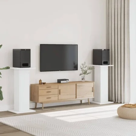 Soportes altavoces 2 uds madera ingeniería blanco 30x30x95 cm de , Soportes para altavoces - Ref: Foro24-852672, Precio: 91,7...