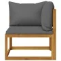 Juego de sofá 2 pzas con cojines gris oscuro madera de acacia by vidaXL, Modular outdoor sofas - Ref: Foro24-311856, Price: 2...