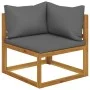 Juego de sofá 2 pzas con cojines gris oscuro madera de acacia by vidaXL, Modular outdoor sofas - Ref: Foro24-311856, Price: 2...