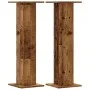Lautsprecherständer 2 Stück Eichenholz in gealterter Optik 30x30x95 cm von , Lautsprecherständer - Ref: Foro24-852679, Preis:...