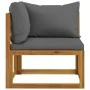 Juego de sofá 2 pzas con cojines gris oscuro madera de acacia by vidaXL, Modular outdoor sofas - Ref: Foro24-311856, Price: 2...