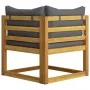 Juego de sofá 2 pzas con cojines gris oscuro madera de acacia by vidaXL, Modular outdoor sofas - Ref: Foro24-311856, Price: 2...