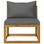 Juego de sofá 2 pzas con cojines gris oscuro madera de acacia by vidaXL, Modular outdoor sofas - Ref: Foro24-311856, Price: 2...