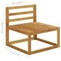 Zweiteiliges Sofaspiel mit dunkelgrauen Kissen aus Akazienholz. von vidaXL, Modulare Sofas für den Außenbereich - Ref: Foro24...